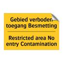 Gebied verboden toegang Besmetting - Restricted area No entry Contamination
