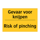 Gevaar voor knijpen - Risk of pinching & Gevaar voor knijpen - Risk of pinching