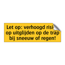 Let op: verhoogd risico op uitglijden op de trap bij /.../