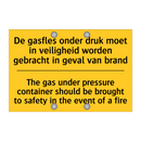 De gasfles onder druk moet in /.../ - The gas under pressure container /.../