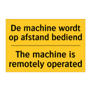 De machine wordt op afstand bediend - The machine is remotely operated