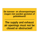 De toevoer- en afvoeropeningen /.../ - The supply and exhaust air openings /.../