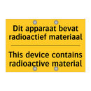 Dit apparaat bevat radioactief materiaal - This device contains radioactive material