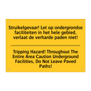 Struikelgevaar! Let op ondergrondse /.../ - Tripping Hazard! Throughout The /.../