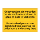 Onbevoegden zijn verboden om de /.../ - Unauthorized persons are prohibited /.../