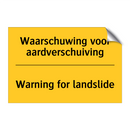 Waarschuwing voor aardverschuiving - Warning for landslide