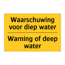 Waarschuwing voor diep water - Warning of deep water