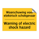 Waarschuwing voor elektrisch schokgevaar - Warning of electric shock hazard