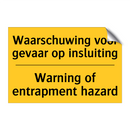 Waarschuwing voor gevaar op insluiting - Warning of entrapment hazard