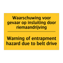 Waarschuwing voor gevaar op insluiting /.../ - Warning of entrapment hazard due /.../
