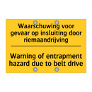 Waarschuwing voor gevaar op insluiting /.../ - Warning of entrapment hazard due /.../