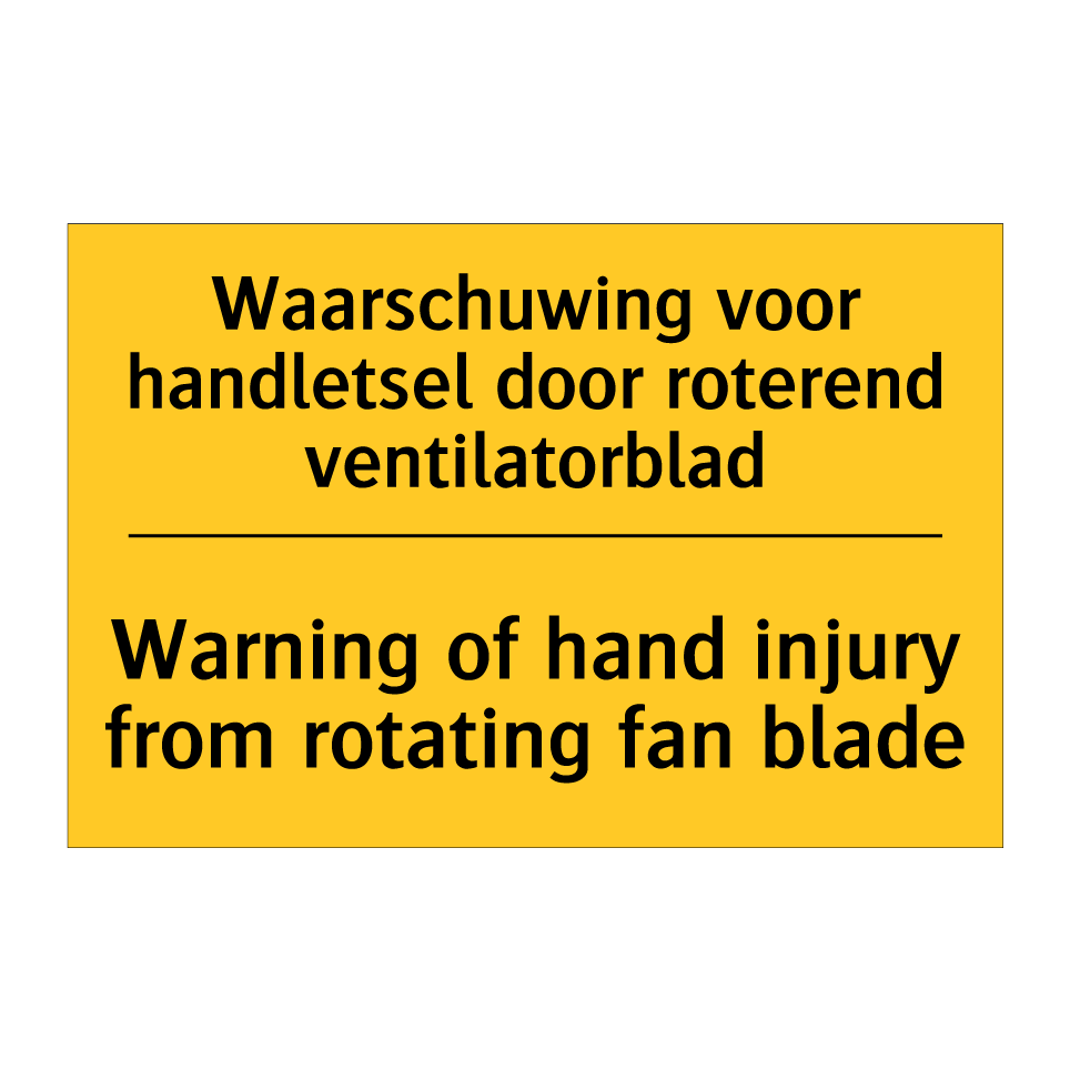 Koop Waarschuwing voor handletsel door /.../ - Warning of hand injury ...