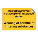 Waarschuwing voor schadelijke of irriterende stoffen - Warning of harmful or irritating substances
