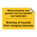 Waarschuwing voor gevaren bij het opladen van batterijen - Warning of hazards from charging batteries
