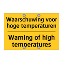 Waarschuwing voor hoge temperaturen - Warning of high temperatures