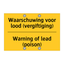 Waarschuwing voor lood (vergiftiging) - Warning of lead (poison)