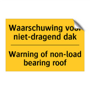 Waarschuwing voor niet-dragend dak - Warning of non-load bearing roof