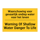 Waarschuwing voor gevaarlijk ondiep water voor het leven - Warning Of Shallow Water Danger To Life