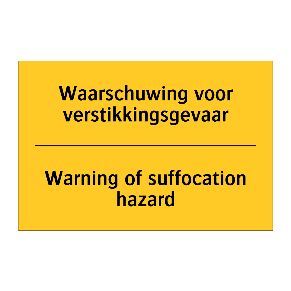 Koop Waarschuwing voor verstikkingsgevaar - Warning of suffocation ...