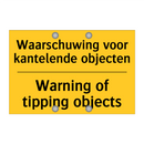 Waarschuwing voor kantelende objecten - Warning of tipping objects