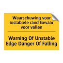 Waarschuwing voor instabiele rand Gevaar voor vallen - Warning Of Unstable Edge Danger Of Falling