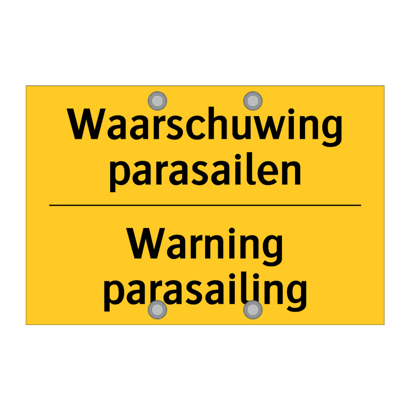 Waarschuwing parasailen - Warning parasailing & Waarschuwing parasailen - Warning parasailing