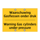 Waarschuwing Gasflessen onder druk - Warning Gas cylinders under pressure