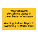 Waarschuwing plotselinge diepte /.../ - Warning Sudden Depth In Swimming /.../