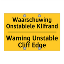 Waarschuwing Onstabiele Klifrand - Warning Unstable Cliff Edge