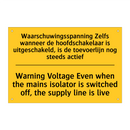 Waarschuwingsspanning Zelfs wanneer /.../ - Warning Voltage Even when the /.../