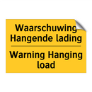 Waarschuwing Hangende lading - Warning Hanging load