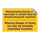 Waarschuwing Gevaar om overreden /.../ - Warning Danger of being run over /.../
