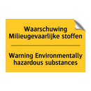 Waarschuwing Milieugevaarlijke stoffen - Warning Environmentally hazardous substances