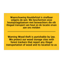 Waarschuwing Houtdiefstal is strafbaar /.../ - Warning Wood theft is punishable /.../