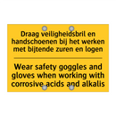Draag veiligheidsbril en handschoenen /.../ - Wear safety goggles and gloves /.../