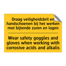 Draag veiligheidsbril en handschoenen /.../ - Wear safety goggles and gloves /.../