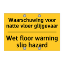 Waarschuwing voor natte vloer glijgevaar - Wet floor warning slip hazard