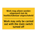 Werk mag alleen worden uitgevoerd /.../ - Work may only be carried out with /.../
