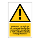 Inademing van stof van dit materiaal kan kanker veroorzaken. Langdurige of herhaalde blootstelling verhoogt het risico