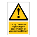 Let op Controleer regelmatig het batterijwater! Dit voorkomt problemen