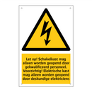 Let op! Schakelkast mag alleen worden geopend door gekwalificeerd personeel. Voorzichtig! Elektrische kast mag alleen worden geopend door deskundige elektriciens