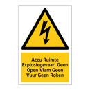 Accu Ruimte Explosiegevaar! Geen Open Vlam Geen Vuur Geen Roken