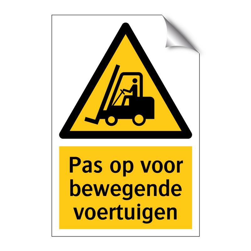 Pas op voor bewegende voertuigen