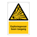 Explosiegevaar Geen toegang