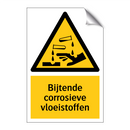 Bijtende corrosieve vloeistoffen