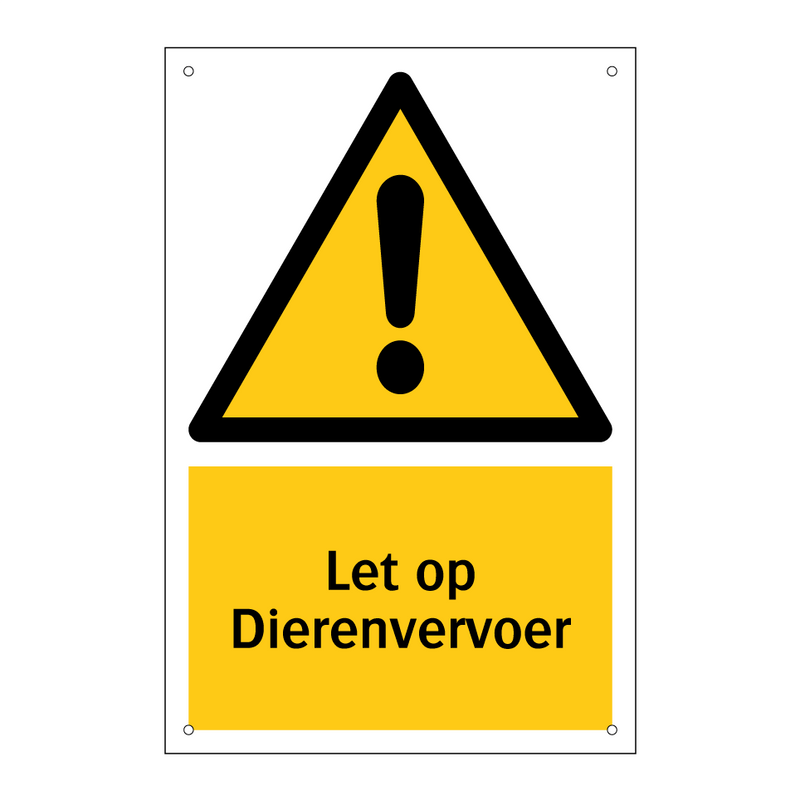 Let op Dierenvervoer