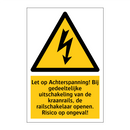 Let op Achterspanning! Bij gedeeltelijke uitschakeling van de kraanrails, de railschakelaar openen. Risico op ongeval!