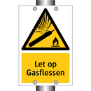 Let op Gasflessen