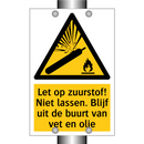 Let op zuurstof! Niet lassen. Blijf uit de buurt van vet en olie