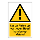 Let op Risico op vastlopen Houd handen op afstand